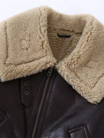 女性のための両面ショートジャケット Pu レザー冬 2026 アウターウェア