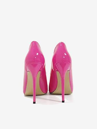 ハイヒール ポインテッドトゥ パンプス ピンヒール12cm シューズ パテントレザー イブニングパンプス スリップオン レディース靴 イエロー