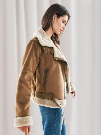 スエード ジャケット フェイク ムートン ウィンター コートアウターウェア レディース