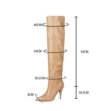 レディース スラウチブーツ ポインテッドトゥ スティレットヒール ミッドカーフブーツ