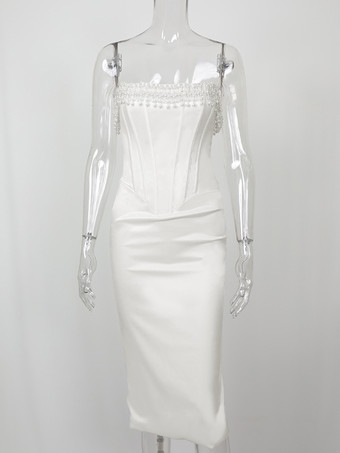 コルセットドレス フリンジ プリーツ バック レースアップ プロム 誕生日パーティー ミディドレス