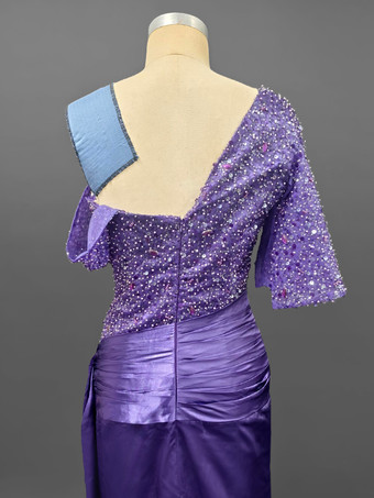 エレガントなマーメイド トレーン付き ワンショルダー カクテルドレス