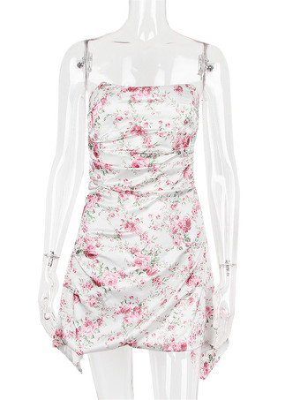 パーティードレス オフショルダー バックレス プリーツ 卒業パーティー ミニドレス