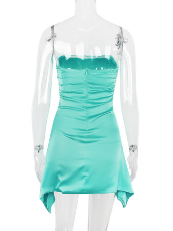 パーティードレス オフショルダー バックレス プリーツ 卒業パーティー ミニドレス