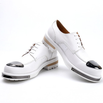 メンズ ドレス ダービーシューズ ラウンドトゥ メタル装飾 厚底 リベット プロム ウェディングシューズ