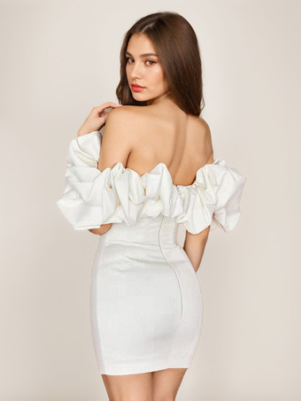 コルセット誕生日パーティードレスオフショルダーミニボディコンセミフォーマルドレス