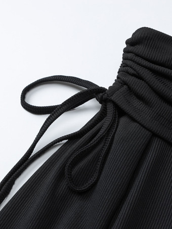 クラブドレス レディース バトーネック シック レースアップ 長袖 ポリエステル アシンメトリー ブラック セクシー ドレス