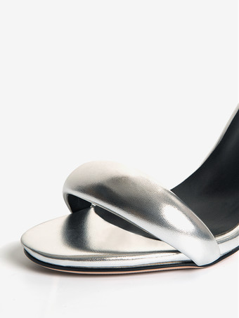 ゴールドハイヒールレディースオープントゥメタリックアンクルストラッププロムサンダル