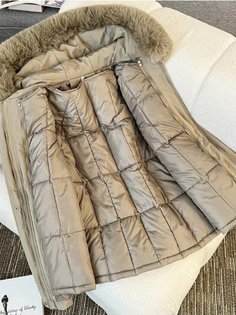 パーカー ハイカラー ジッパー シックなポケット デイリーカジュアル 冬用ジャケット レディース