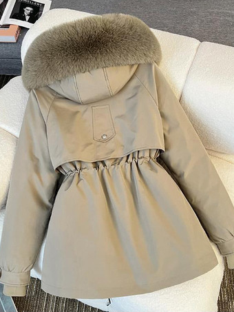 パーカー ハイカラー ジッパー シックなポケット デイリーカジュアル 冬用ジャケット レディース