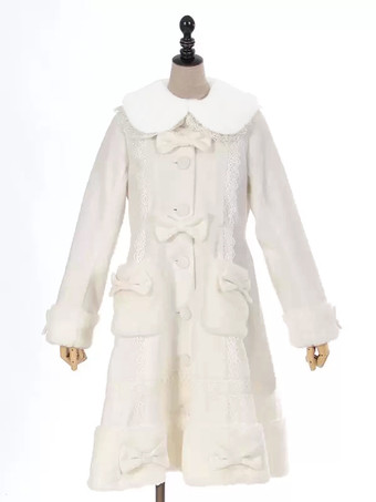 ロココ風ロリータコート ピンクコート リボン フリル オーバーコート ポリエステル 冬用ロリータアウター