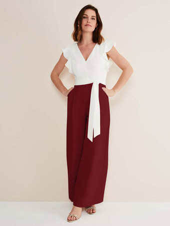 バーガンディーマザードレス Vネック 半袖 Aライン サッシュ 結婚式のゲストドレス 自由なカスタマイズ