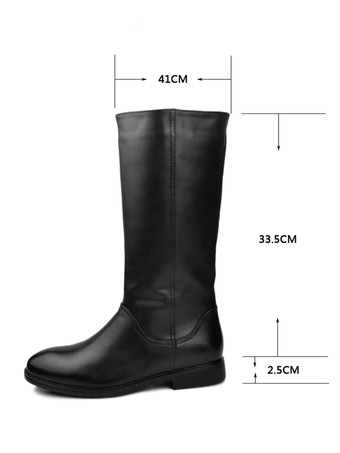 メンズニーハイブーツ スリッポンブーツ ブラック 牛革 乗馬騎士ブーツ