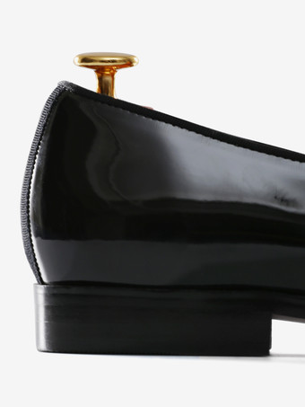 メンズ ペニーローファー モダン ラウンドトゥ スリッポン パテントPUアッパー プロム パーティー ウェディングシューズ