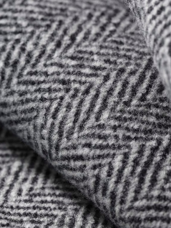 女性用ウール 英国風 オーバーコート ベルト付き ラージラペル ヘリンボーン柄 ラップコート 2025