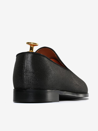 メンズ ローファー シューズ スエード ダークグリーン クリスタル ラインストーン スリッパ スリッポン プロム パーティー ウェディング シューズ