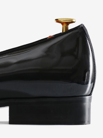   メンズタッセルローファー、ペニーシューズ、スリッポン、パテントレザー、スクエアトゥ、プロム、パーティー、ウェディングシューズ