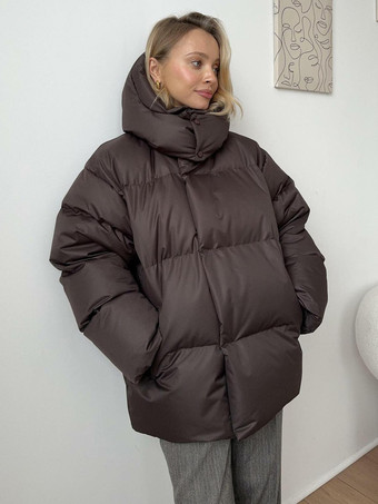 コットン パファー ジャケット フード付き 冬用 キルティング ゆったり アウター レディース 2026