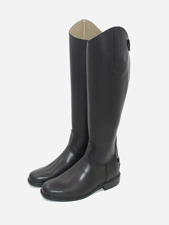 メンズニーハイブーツ 牛革 シック ブラック ナイトブーツ