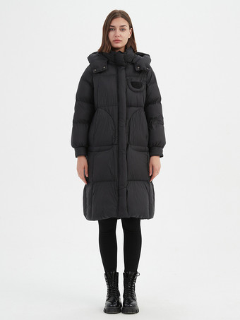 ブラック レディース ダウンジャケット ダックダウン