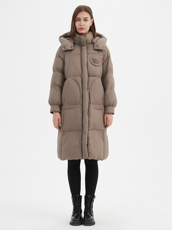 ブラウン レディース ダウンジャケット ダックダウン