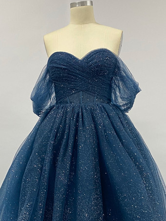 レース ウェディングドレス トレイン プリンセス シルエット 半袖 チュール ストラップレス ブライダルドレス