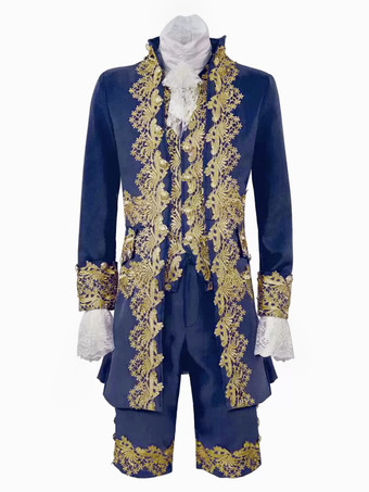 ブルー メンズ宮殿王子ドレスパフォーマンススーツ Cos 衣装中世レトロ衣装 バーガンディ