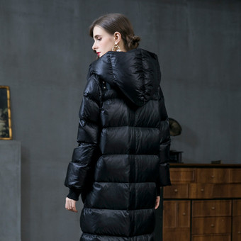 ダウンコート カーキ フード付き ロング 冬用アウター レディース