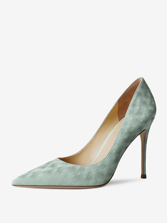 ライトスカイブルーレディース ハイヒール プリント パンプス スティレットヒール ドレス パンプス