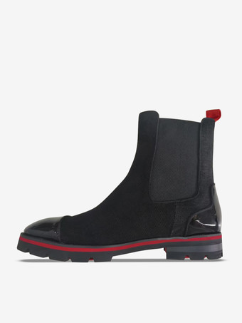 ブラック チェルシーブーツ メンズ パッチワーク セントラル PU アンクル プロム ドレス ブーツ