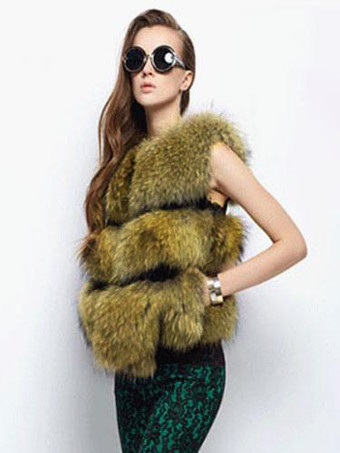 レディースファッション ジャケット ジレ レイヤード フェイクファー ノースリーブ　ジュエルネック フレンチフック フェイクファー シック＆モダン カジュアル 女性用　