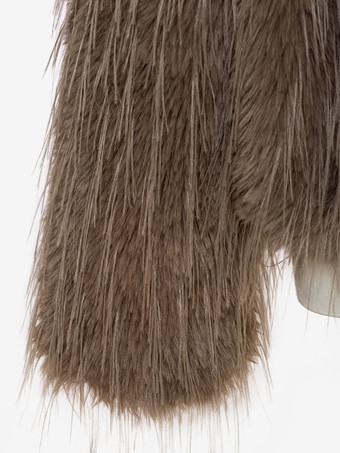 フェイクファーコート アプリコット 長袖 フェイクファージャケット 冬用コート