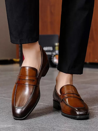 ペニーローファー メンズ ラウンドトゥ 牛革ローファーシューズ