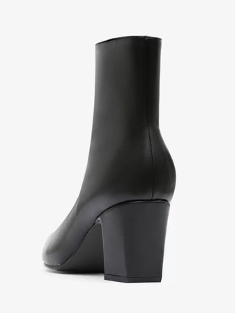 メンズブーツ チェルシーブーツ ブラック ポリエステル PUレザー ポインテッドトゥ アンクルブーツ