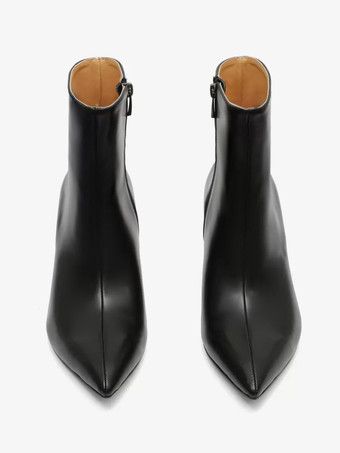 メンズブーツ チェルシーブーツ ブラック ポリエステル PUレザー ポインテッドトゥ アンクルブーツ