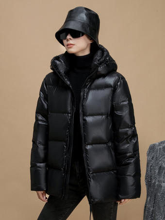 ブラック ダウンジャケット カジュアル グースダウン