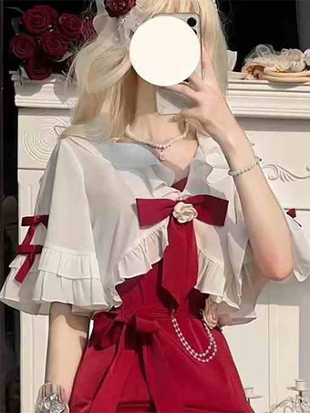 ゴシック ロリータ ドレス フリル リボン 赤 クラシック ロリータ ドレス