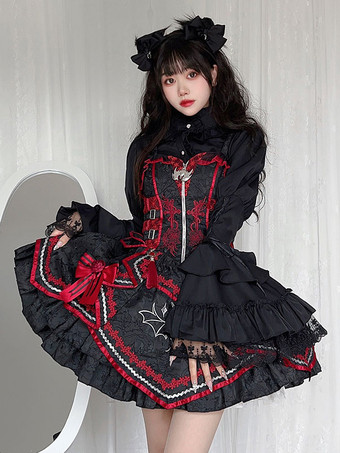 ゴシックロリータブラウス ホワイトロリータトップス 長袖 フリル レースロリータシャツ