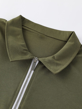 メンズ ポロシャツ ターンダウンカラー 半袖 ジッパー レギュラーフィット Tシャツ