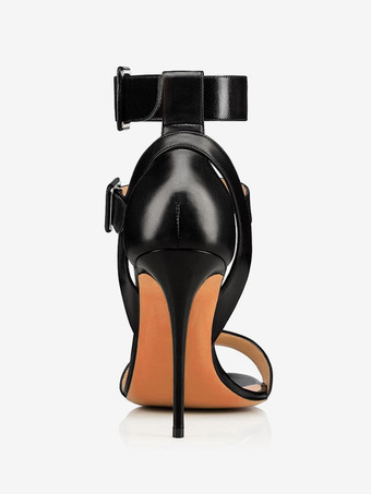 Women High Heel Sandals Open Toe Buckle Detail Ankle Strap Party Shoes