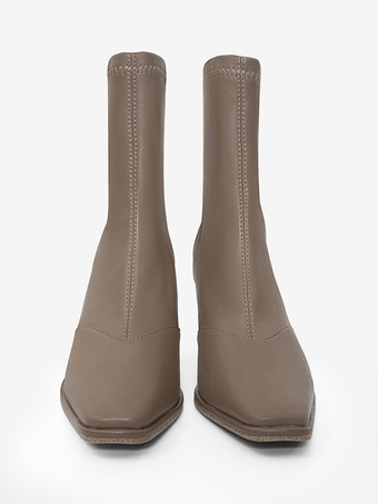 Women's Ankle Boots Square Toe Zipper Special-Shaped Heel Booties