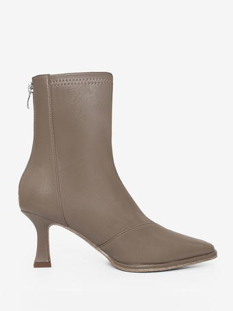 Women's Ankle Boots Square Toe Zipper Special-Shaped Heel Booties