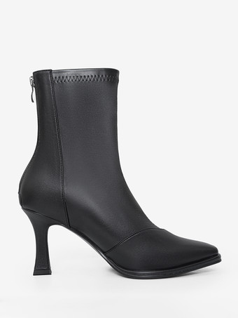 Women's Ankle Boots Square Toe Zipper Special-Shaped Heel Booties