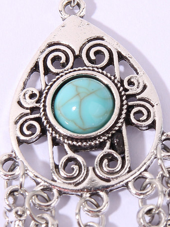 Wedding Earrings Gemstone Girl's Metal Pierced Bridal Jewelry