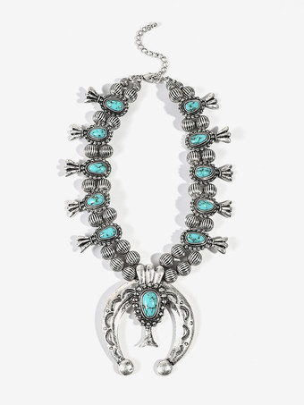 Azul verdosoCollares de boda Cadena de bolas ovaladas de plata azul cian Aguamarina 16 pulgadas debajo Collar de boda