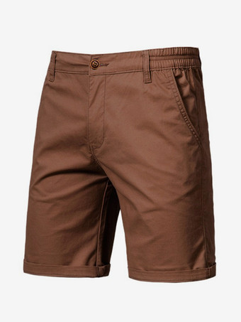 ブラウンメンズ ショートパンツ 伸縮性ウエスト 夏用 軽量 カーゴ ショートパンツ