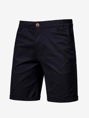 ブラック メンズ ショートパンツ 伸縮性ウエスト 夏用 軽量 カーゴ ショートパンツ