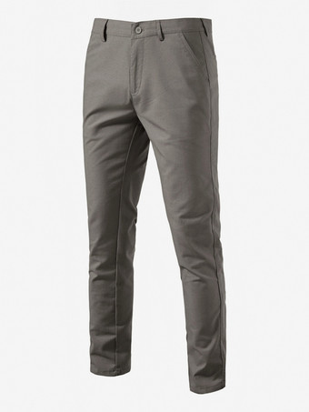 ブラウン男性用パンツ シックなナチュラルウエスト 軽量メンズパンツ ポケット付き