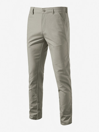 ライト アプリコット男性用パンツ シックなナチュラルウエスト 軽量メンズパンツ ポケット付き