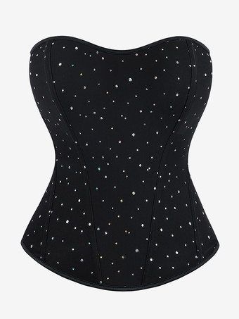 ブラック ブラックコルセット アンダーバスト スウィートハートシェイプウェア バックジッパー レディース ビスチェ